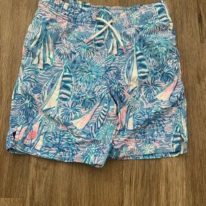 Lilly Pulitzer Kids Swim Trunks - Blue and Pink